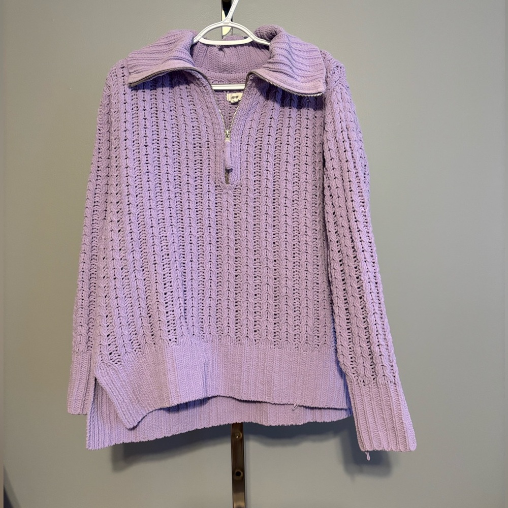 Aerie Half Zip Pullover Sweater‎ Knit Collared Relaxed Fit XS